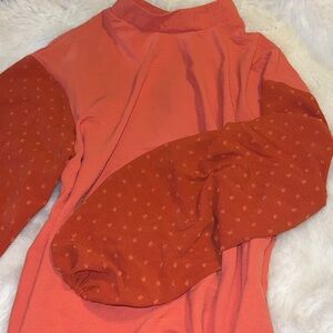 Vibrant Coral Rust Long Sleeve Top women’s large